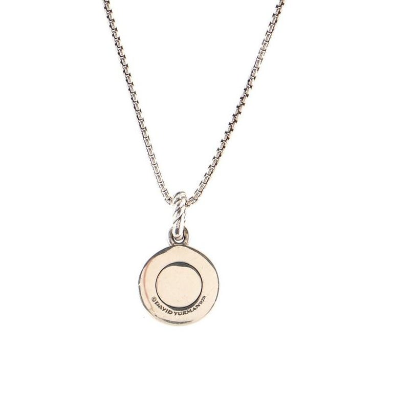 David Yurman Cable Collectibles Moon Amulet Pendant Necklace Sterling ...