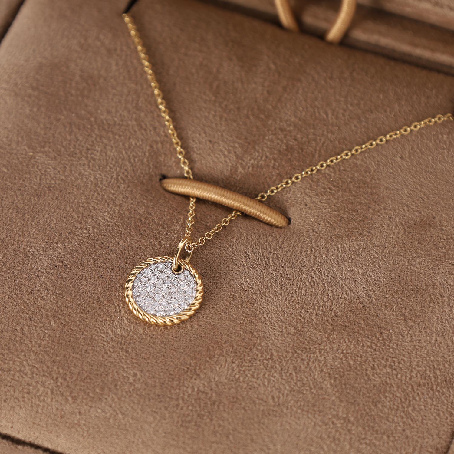 David Yurman Collana con piastre pavé da collezione in cavo, oro In condizioni Nuovo in vendita a Salt Lake Cty, UT