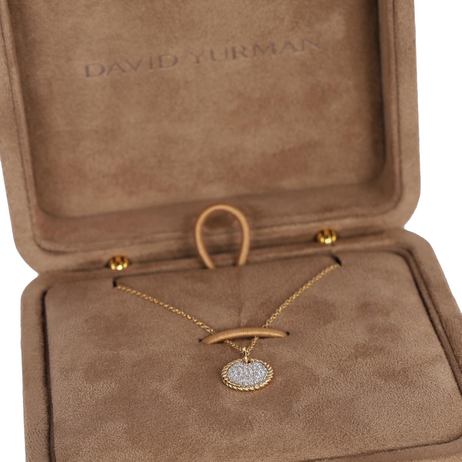 Donna David Yurman Collana con piastre pavé da collezione in cavo, oro in vendita