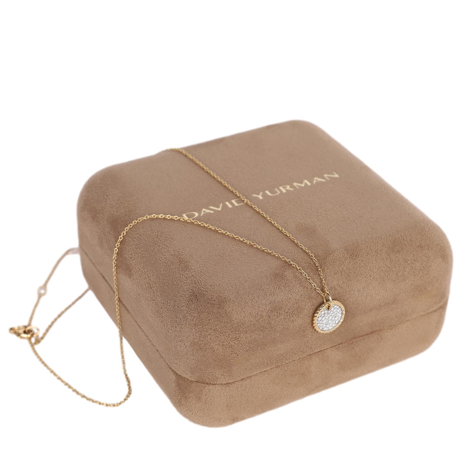 David Yurman Collana con piastre pavé da collezione in cavo, oro in vendita 1