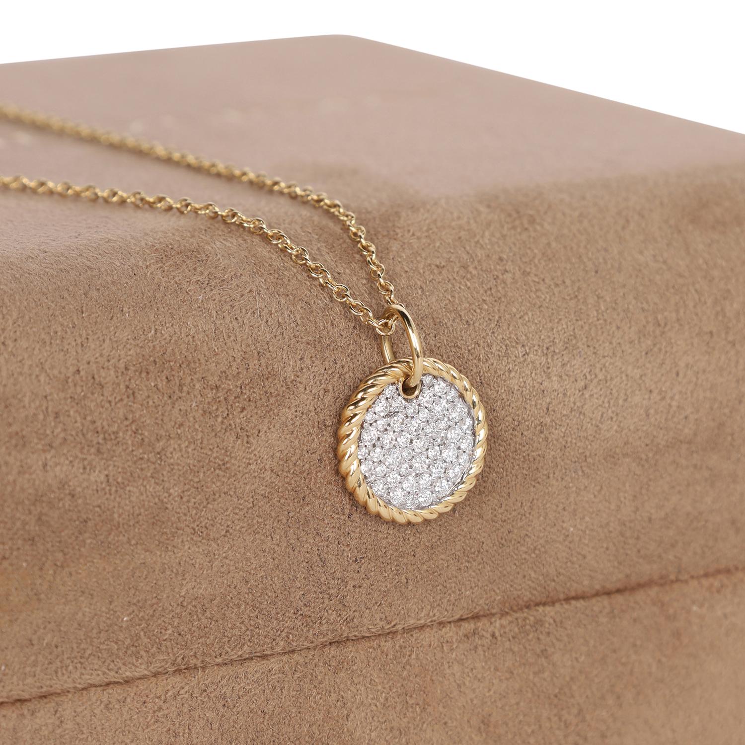 David Yurman Collana con piastre pavé da collezione in cavo, oro in vendita 2