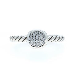 David Yurman Cable Collectibles Stackable Cushion Diamond Ring 925 Rd .12ctw