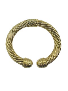 David Yurman Cable Collection Cuff Bracelet, 18k Yellow Gold