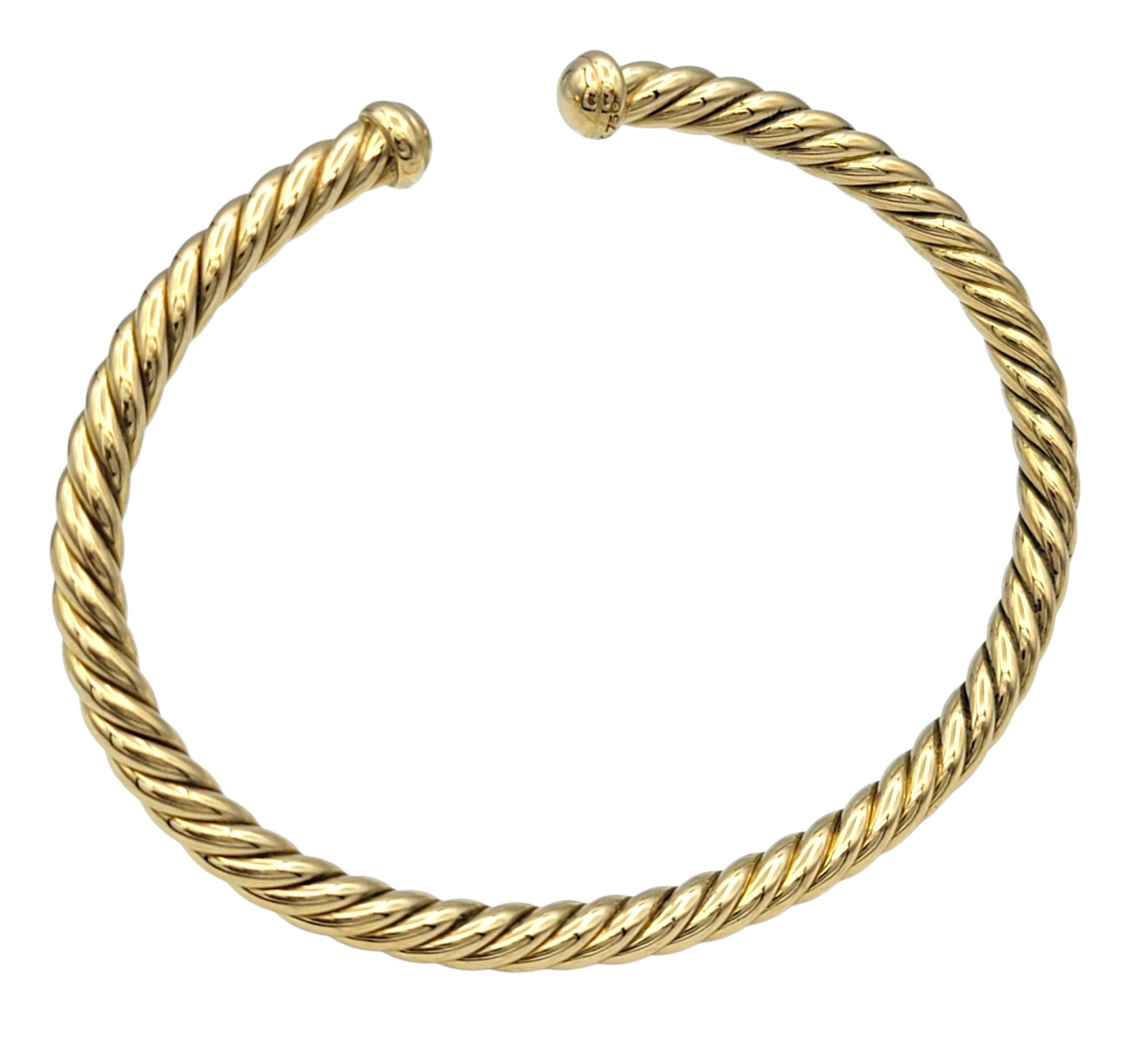 David Yurman Bracciale Flex Cable Collection Bracciale in oro giallo 18 carati lucido In condizioni buone in vendita a Scottsdale, AZ