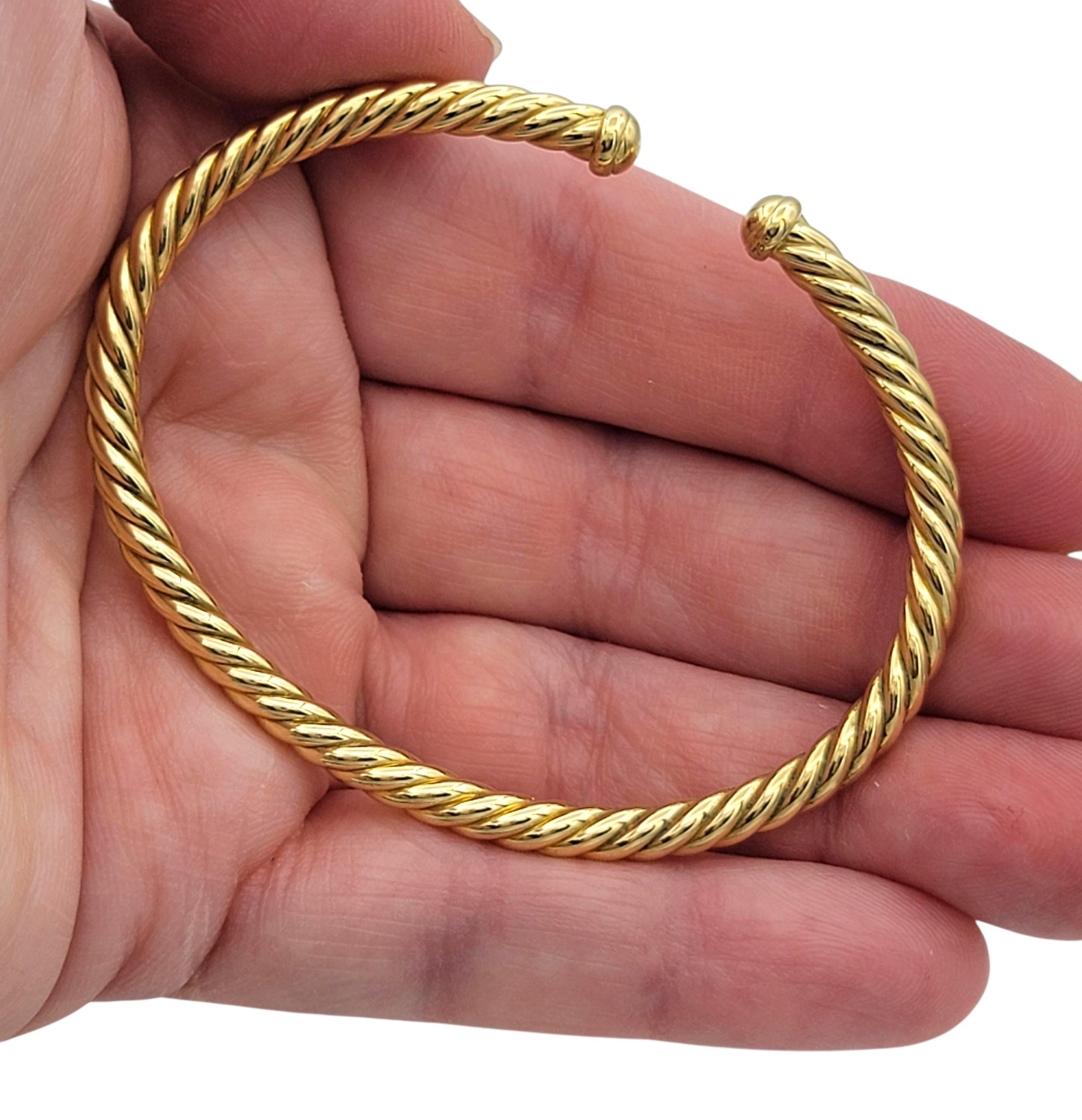 David Yurman Bracciale Flex Cable Collection Bracciale in oro giallo 18 carati lucido in vendita 1