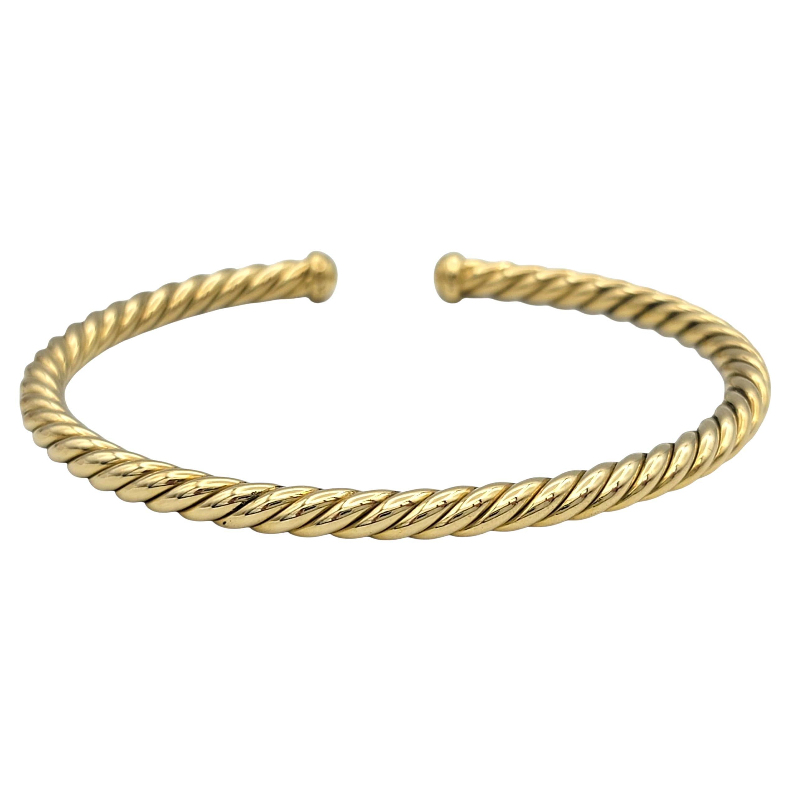 David Yurman Bracciale Flex Cable Collection Bracciale in oro giallo 18 carati lucido in vendita