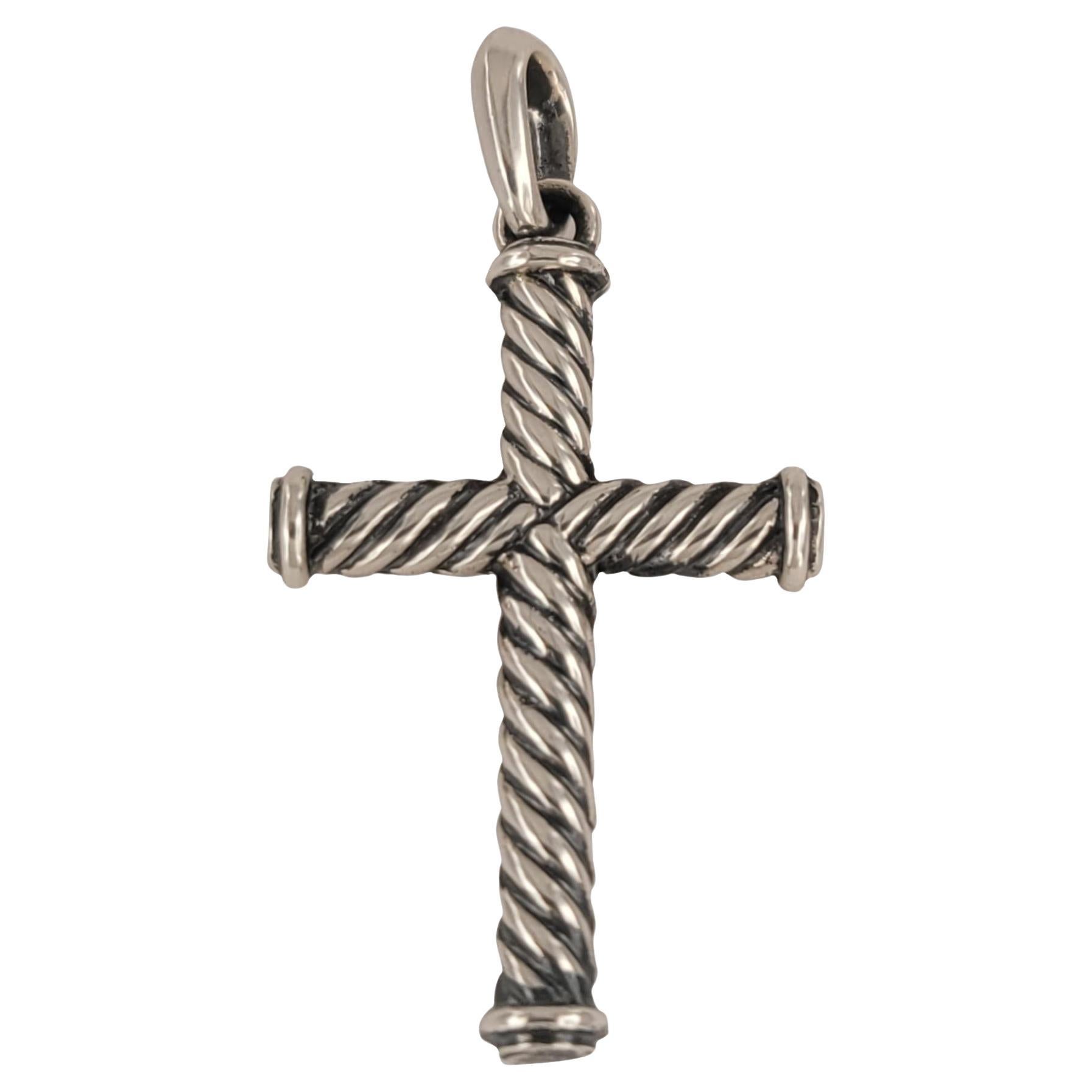 David Yurman Cable Cross Pendant Sterling Silver