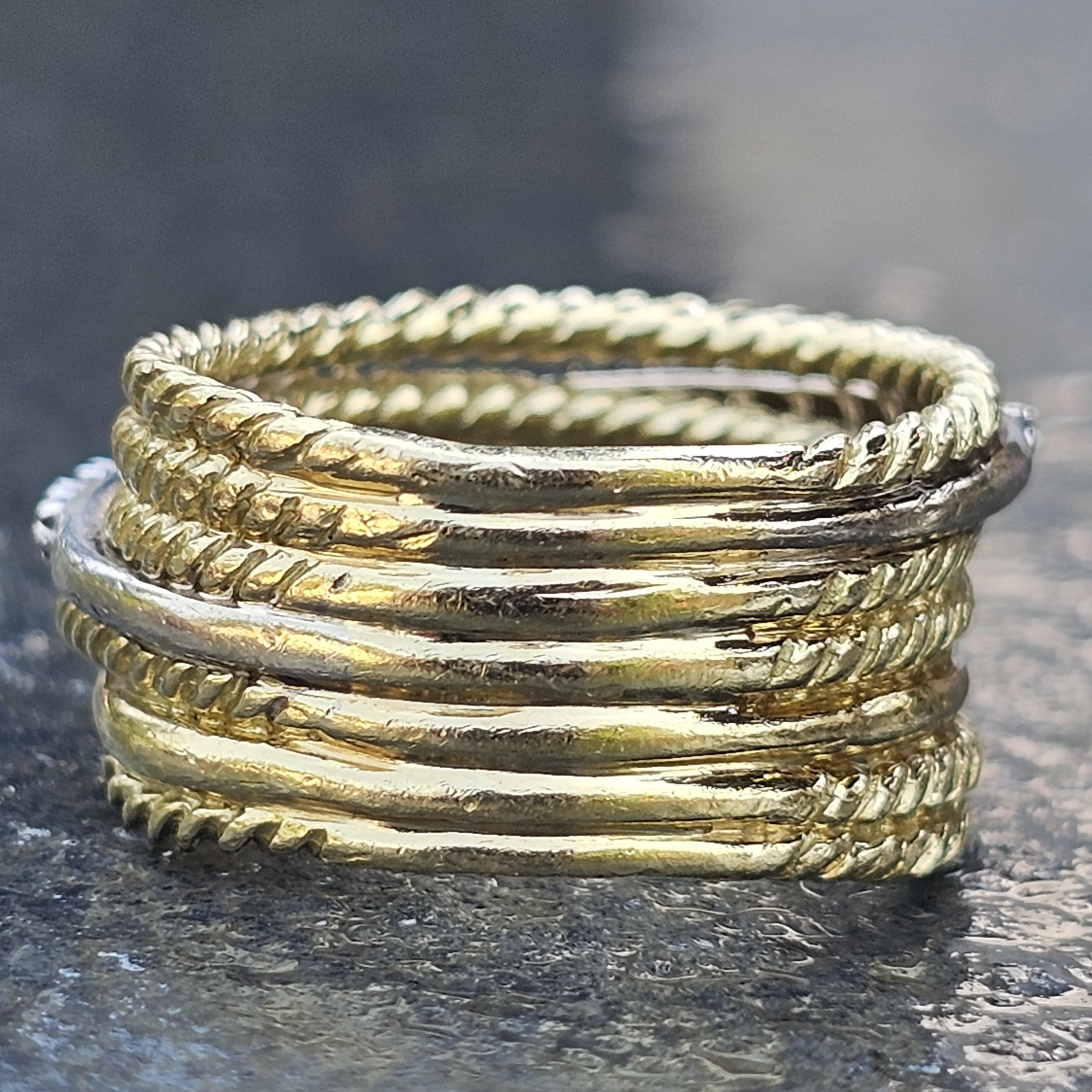 David Yurman Kabel Crossover Ring Band 7 Reihe Diamant 18k Gold sz 6,75 10,3g 10mm im Angebot 1