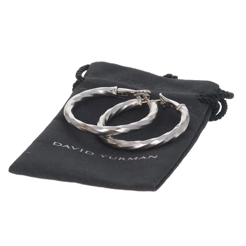 David Yurman Orecchini a cerchio con bordo a cavo - Argento 925 - Oro giallo 14k in vendita 2