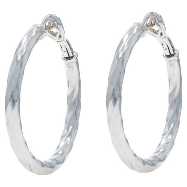 David Yurman Orecchini a cerchio con bordo a cavo - Argento 925 - Oro giallo 14k