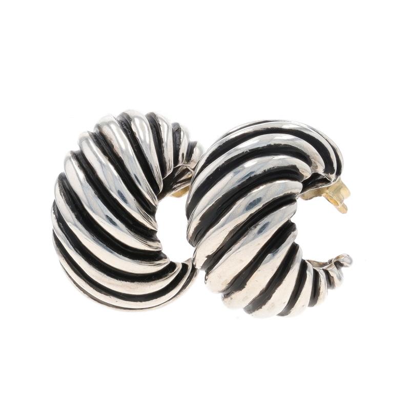 David Yurman Kabel-Ohrringe mit halber Halskette - Sterling 925 & Gelbgold 14k durchbohrt im Angebot