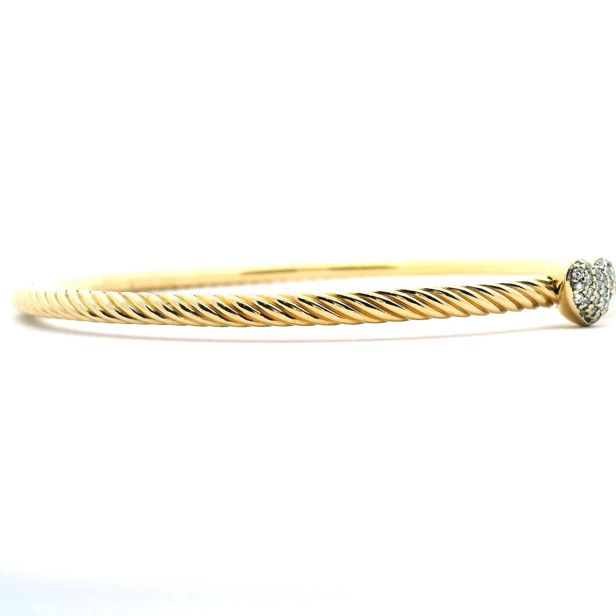 David Yurman Cable Heart Station Bracelet In Good Condition For Sale In Sausalito, CA