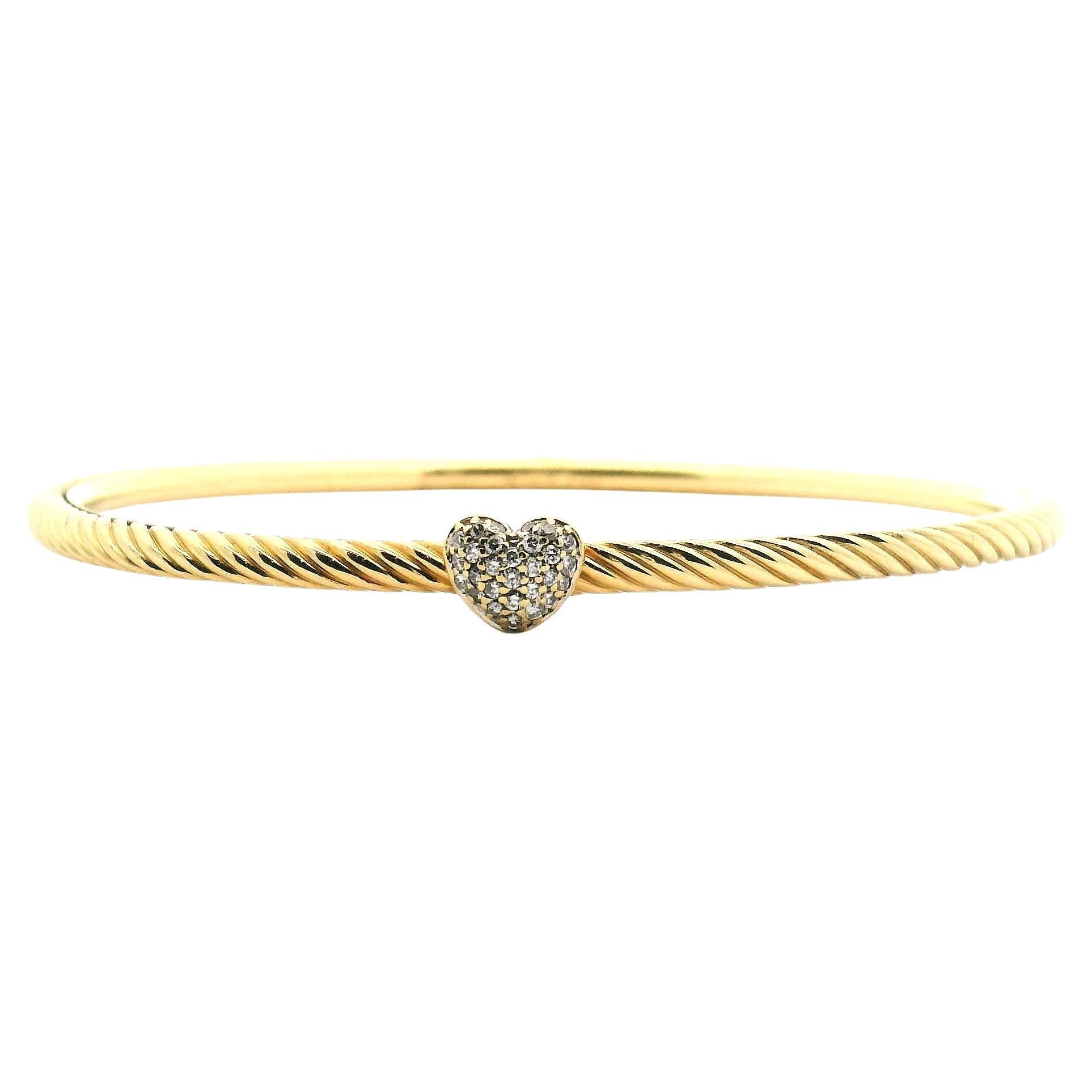 David Yurman Cable Heart Station Bracelet For Sale
