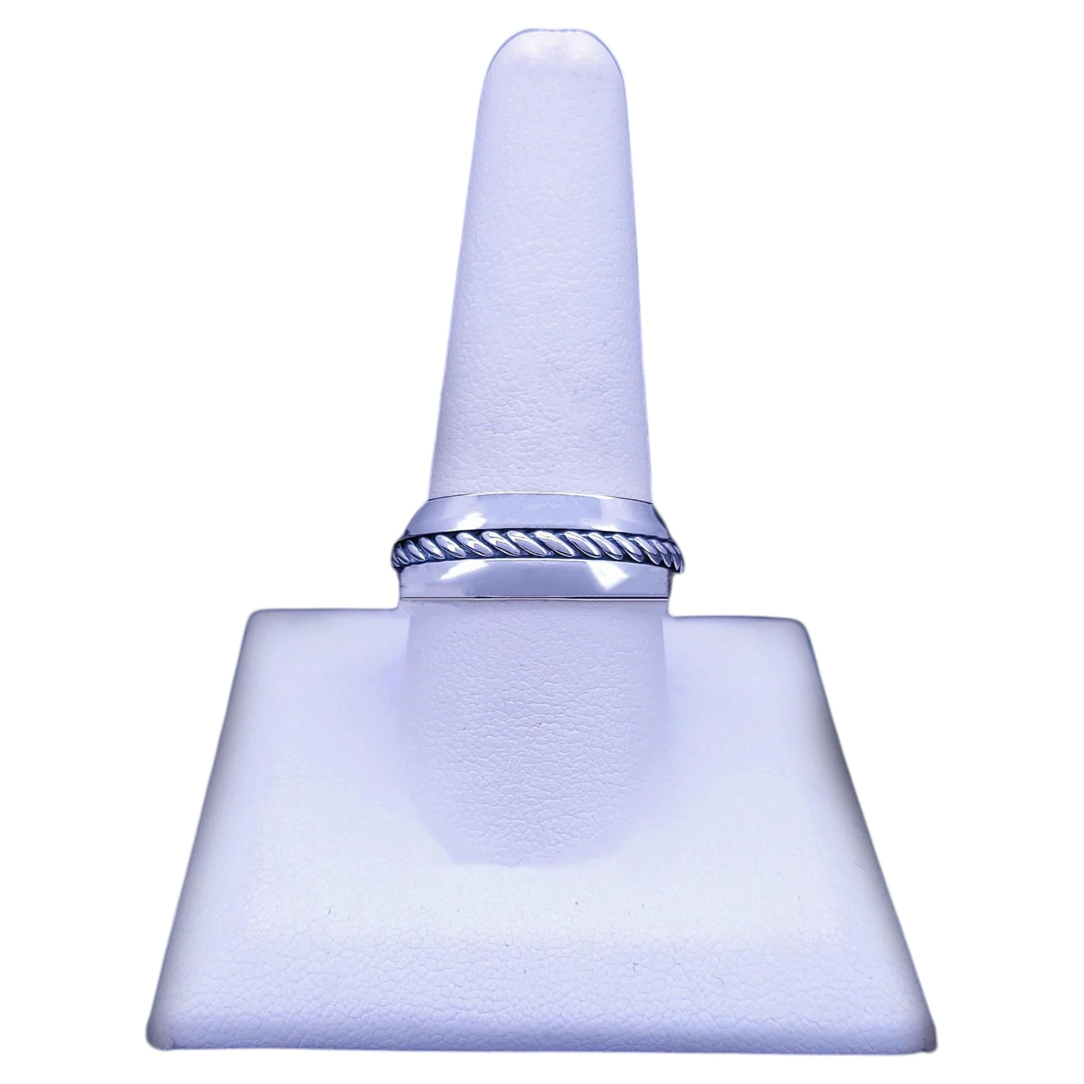 Bague David Yurman à bande sertie de câbles, en argent sterling, 8 mm