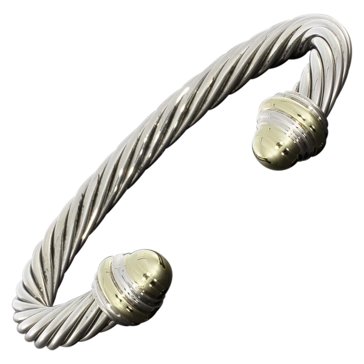 David Yurman Cable Mixed Metals Cuff Bracelet