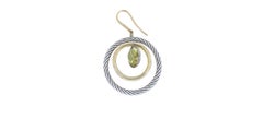 David Yurman - Boucles d'oreilles pendantes en quartz vert avec câble mobile