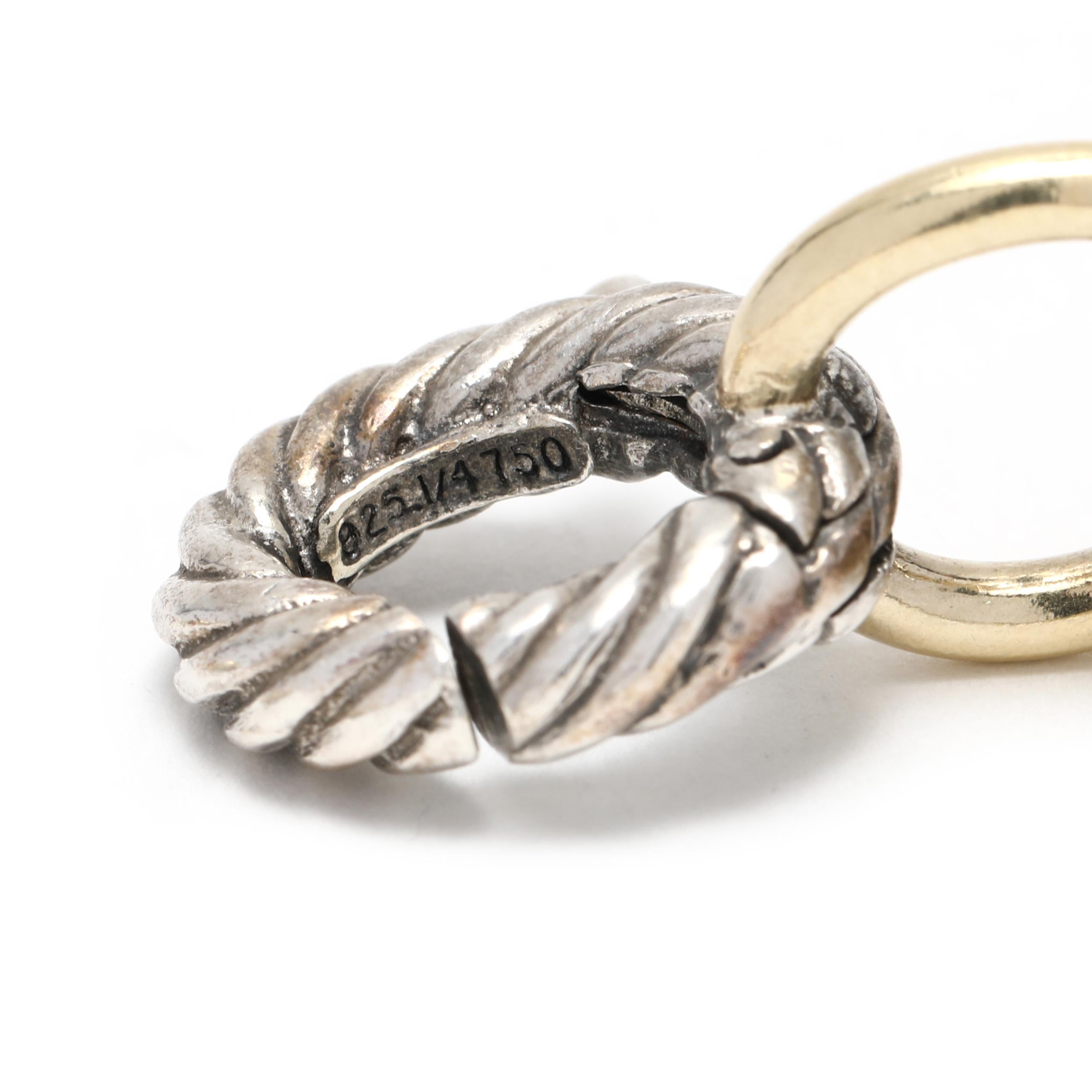 David Yurman Cable Oval Link Chain, 18k Yellow Gold Sterling Silver 1