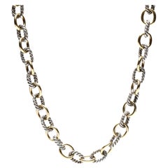 David Yurman Cable Oval Link Chain, 18k Yellow Gold Sterling Silver