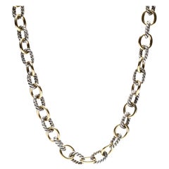 David Yurman Cable Oval Link Chain, 18k Yellowgold Sterling Silver