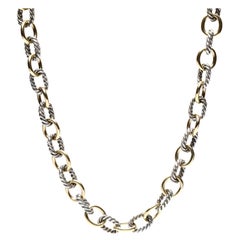 Ovale Gliederkette von David Yurman aus 18 Karat Gelbgold und Sterlingsilber