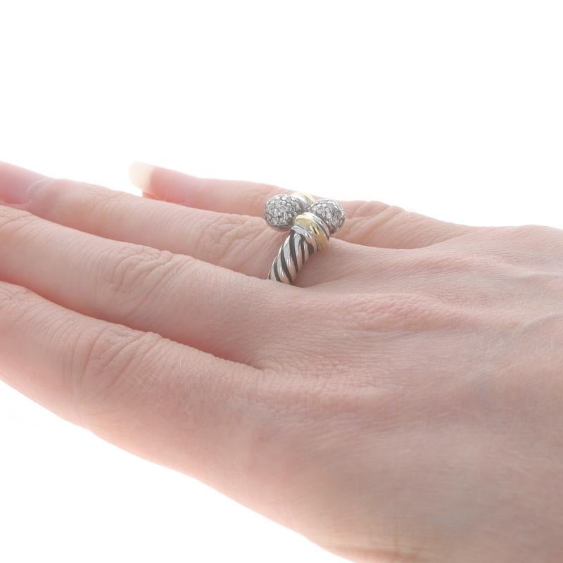 David Yurman Anello a sfera con pavé di diamanti - Sterlina 925 - Oro giallo 18k In condizioni ottime in vendita a Greensboro, NC