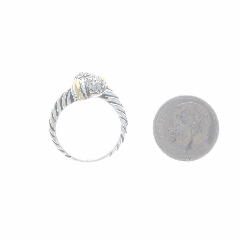 Donna David Yurman Anello a sfera con pavé di diamanti - Sterlina 925 - Oro giallo 18k in vendita