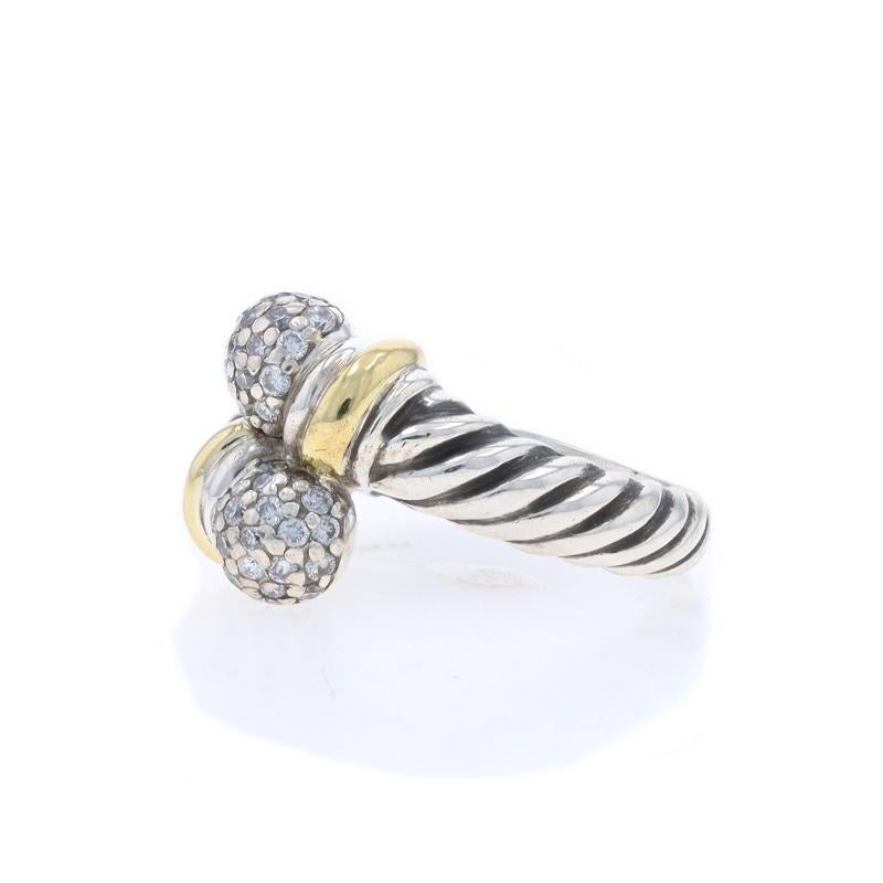 David Yurman Anello a sfera con pavé di diamanti - Sterlina 925 - Oro giallo 18k in vendita