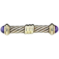 David Yurman Cable Pin with Cabochon Amethysts