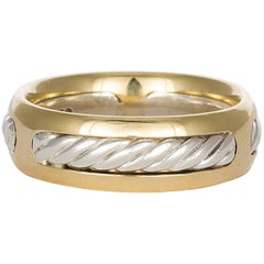 David Yurman Cable Ring 18 Karat Gold and Sterling Silver Band