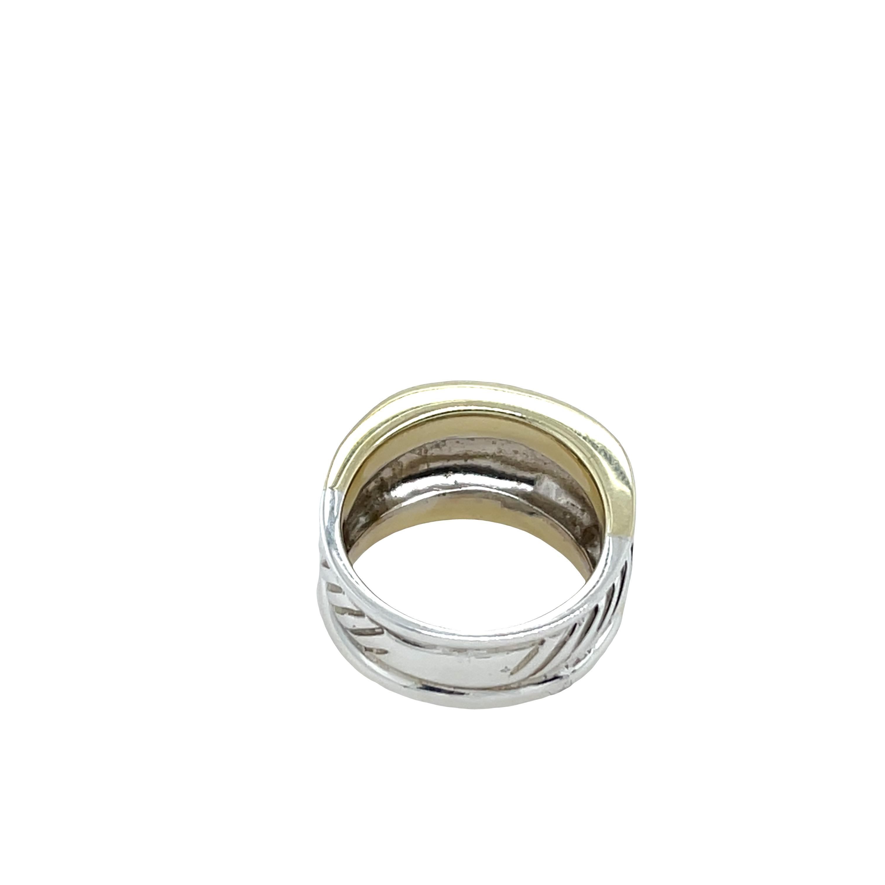 David Yurman Cable Ring 18ct Yellow Gold & Silver en vente 6