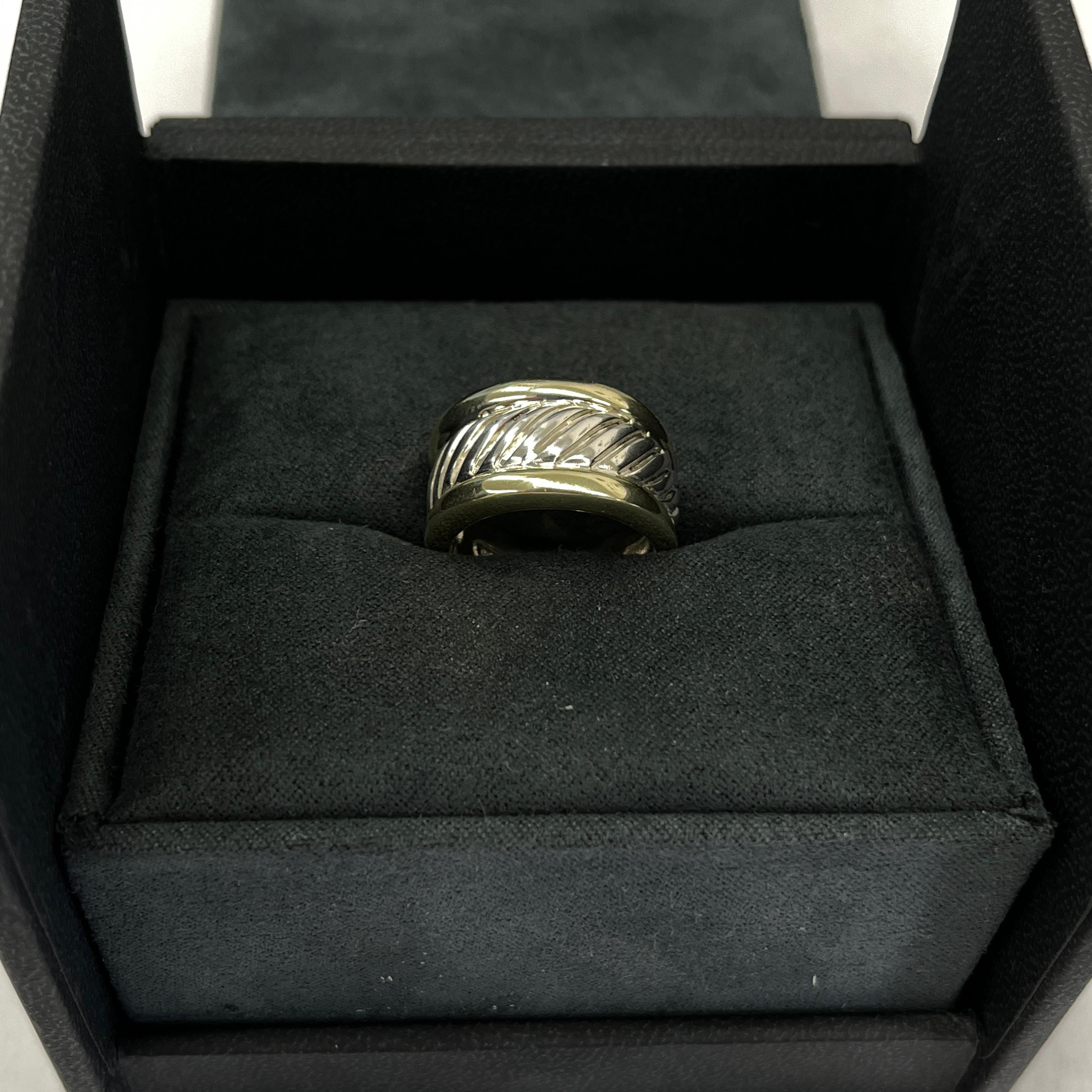 David Yurman Cable Ring 18ct Yellow Gold & Silver Pour femmes en vente