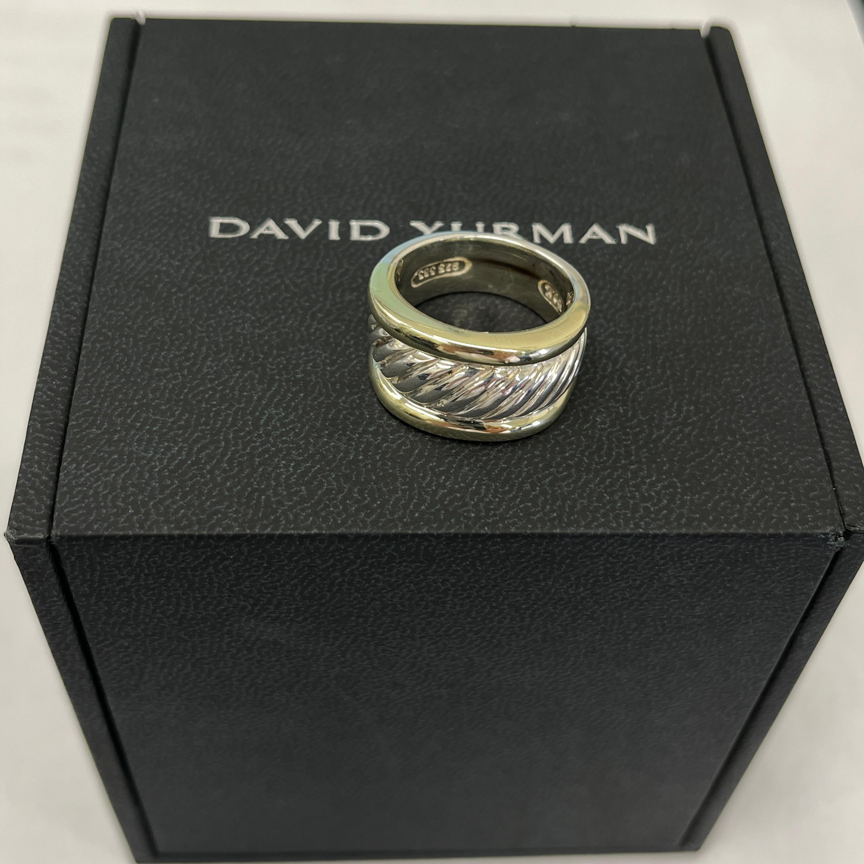 David Yurman Cable Ring 18ct Yellow Gold & Silver en vente 1