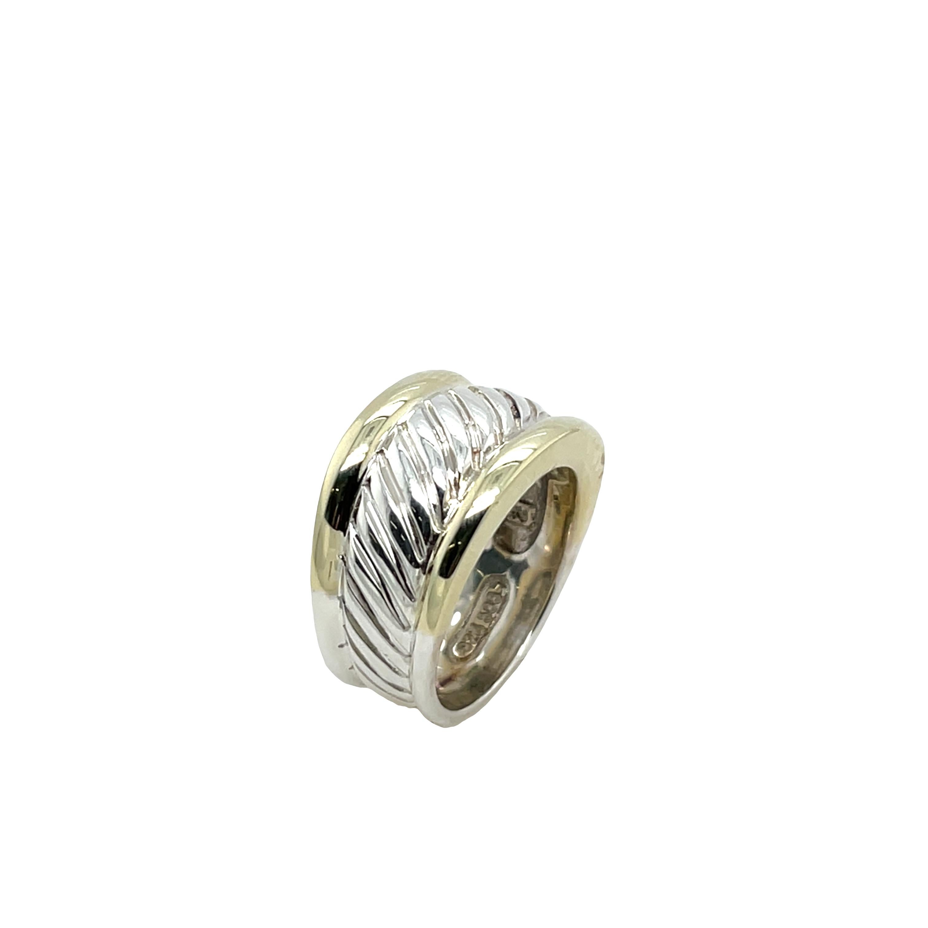 David Yurman Cable Ring 18ct Yellow Gold & Silver en vente 2