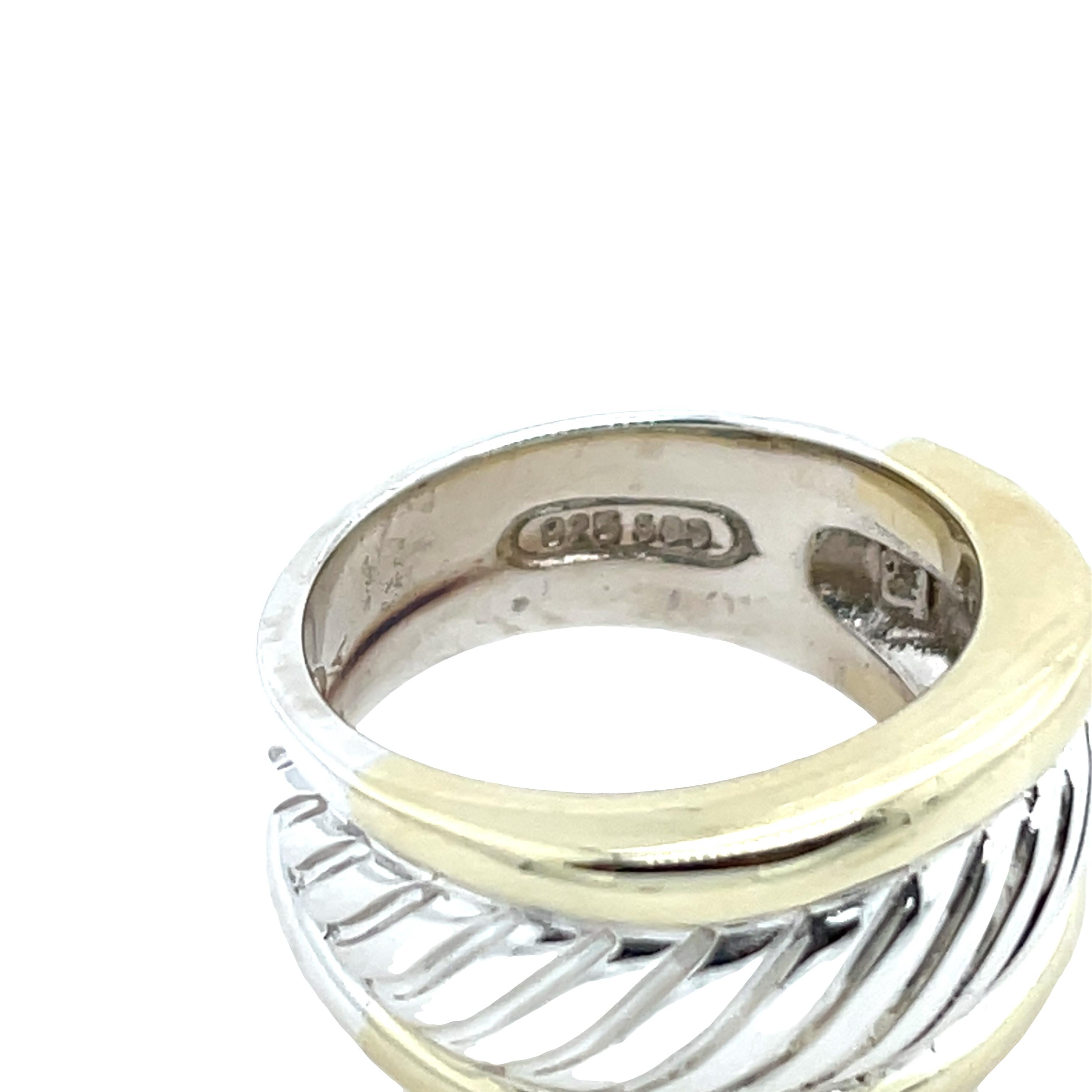 David Yurman Cable Ring 18ct Yellow Gold & Silver en vente 3