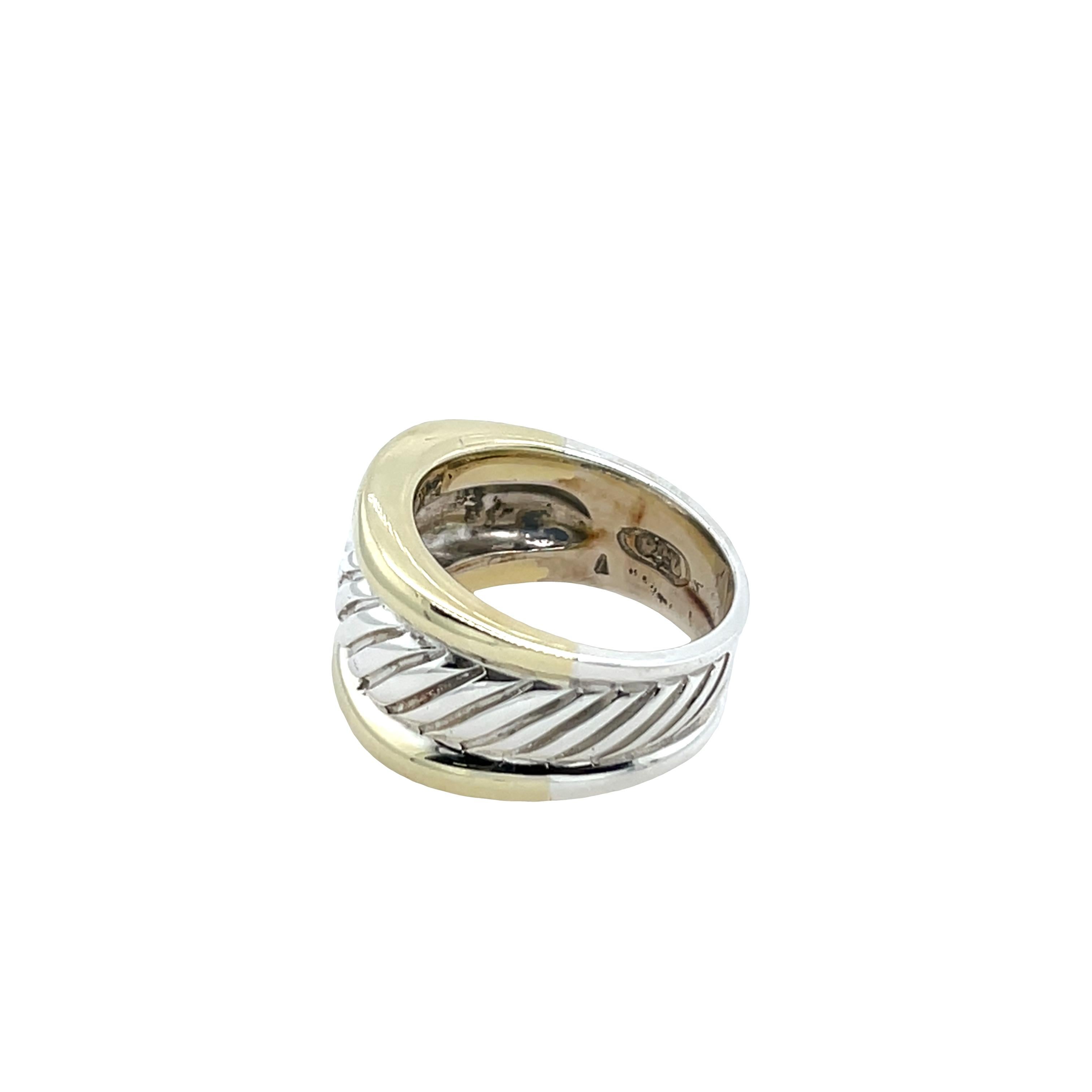 David Yurman Cable Ring 18ct Yellow Gold & Silver en vente 5