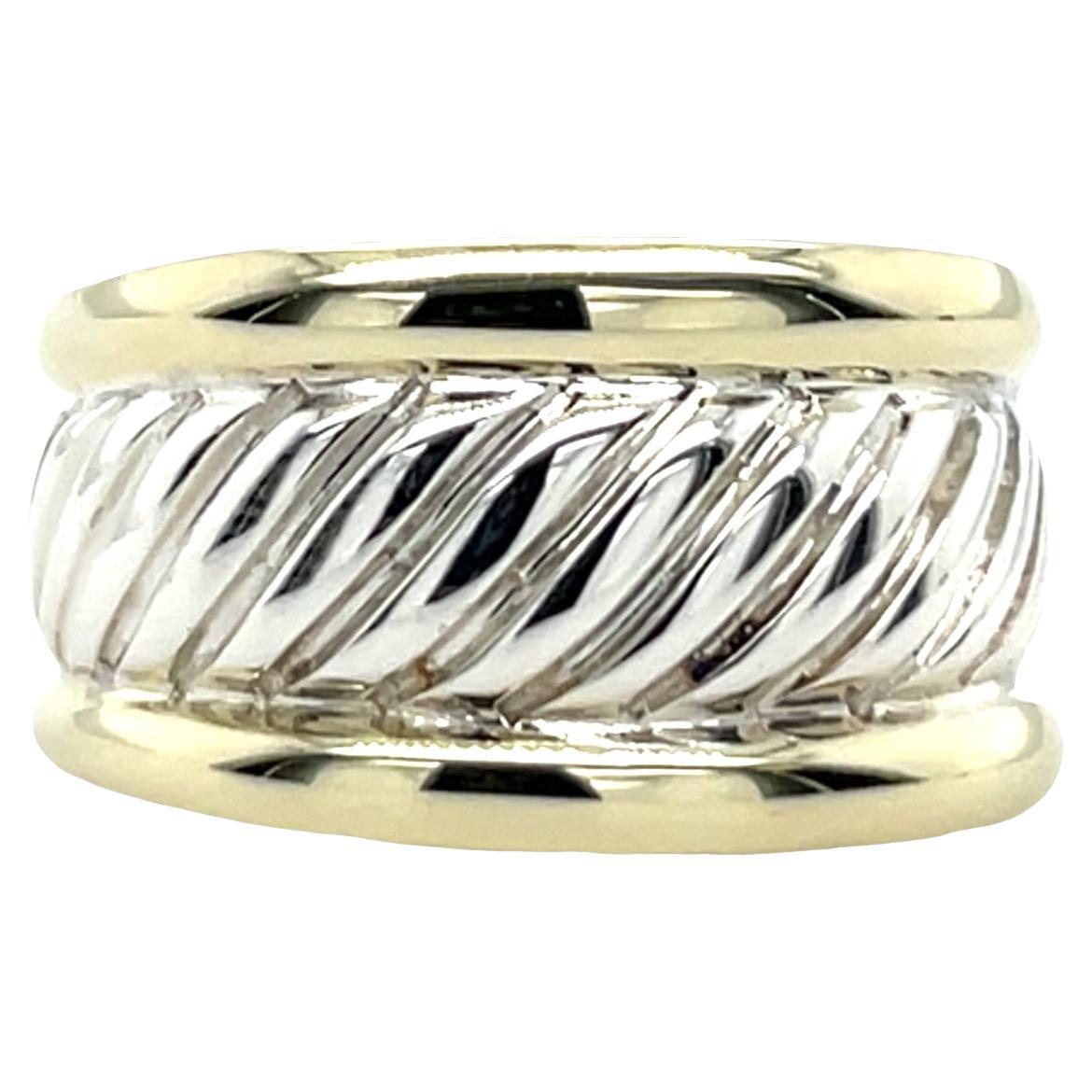 David Yurman Cable Ring 18ct Yellow Gold & Silver