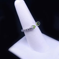 David Yurman Cable Ring in Sterling Silver with Diamonds & Peridot