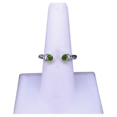 David Yurman Cable Ring in Sterling Silver with Diamonds & Peridot