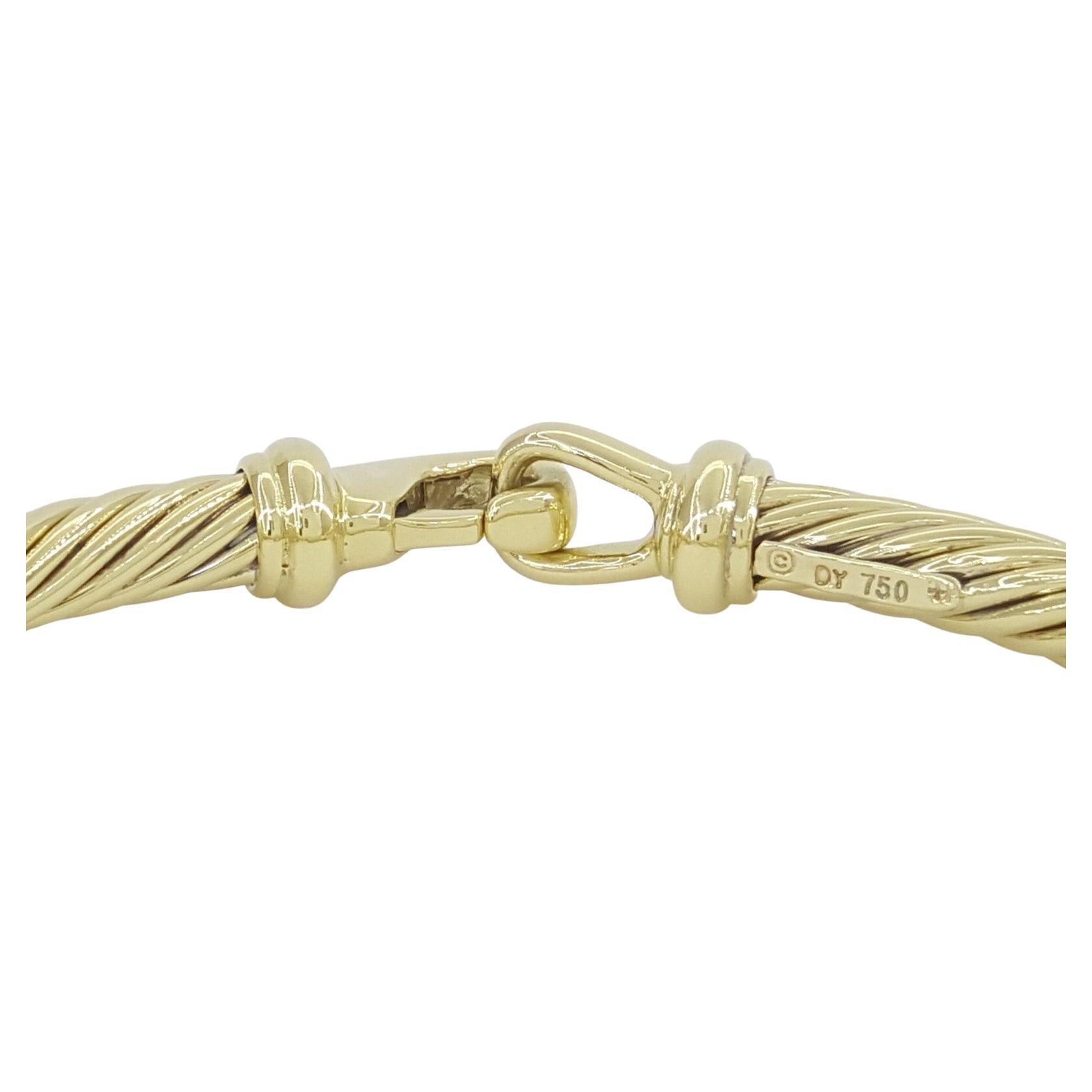 David Yurman Cable Round Diamond Station Bracelet 18K Yellow Gold 1 ct

The bracelet weighs 25 grams, fits a medium 6.25-6.75