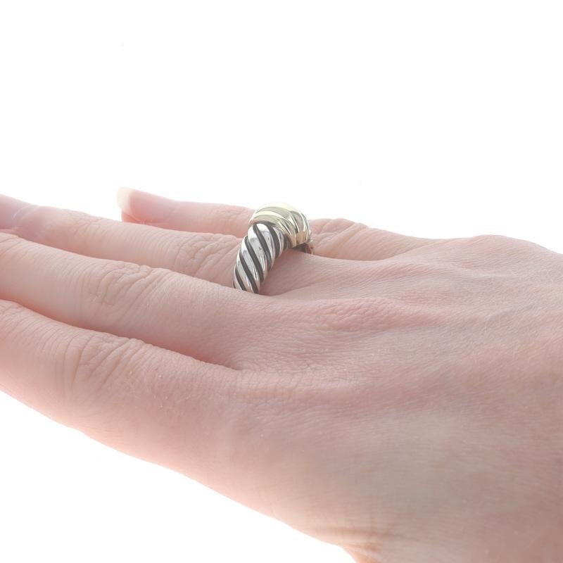 David Yurman Kabel Aussage Band -Sterling Silber 925 Gelbgold 14k Dome Ring Damen
