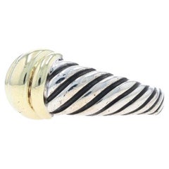 David Yurman Kabel Aussage Band -Sterling Silber 925 Gelbgold 14k Dome Ring
