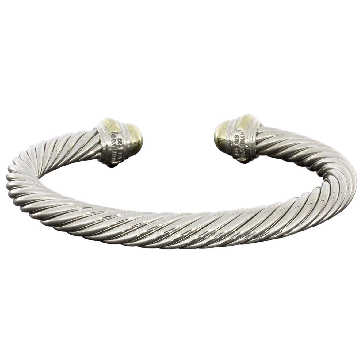 David Yurman Cable Sterling Silver Cuff Bracelets