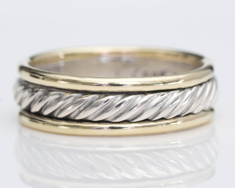 David Yurman Cable Wedding Bands in 14 Karat Gold, Sterling Silver, Set