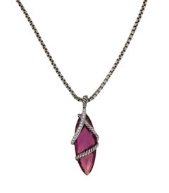 David Yurman Cable Wrap Pendant with Amethyst and Diamonds