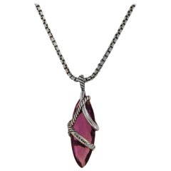 David Yurman Cable Wrap Pendant with Amethyst and Diamonds