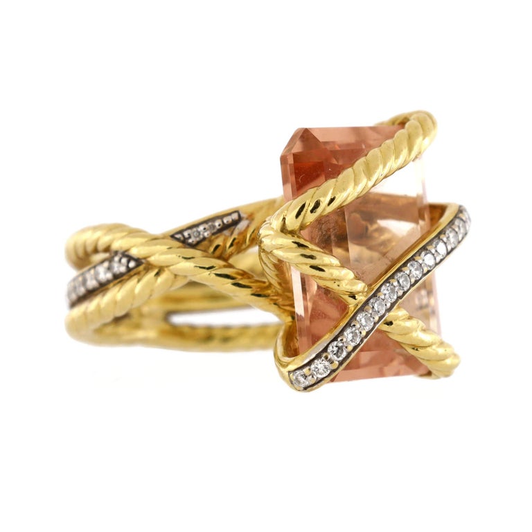 David Yurman Cable Wrap Ring 18k Yellow Gold with and