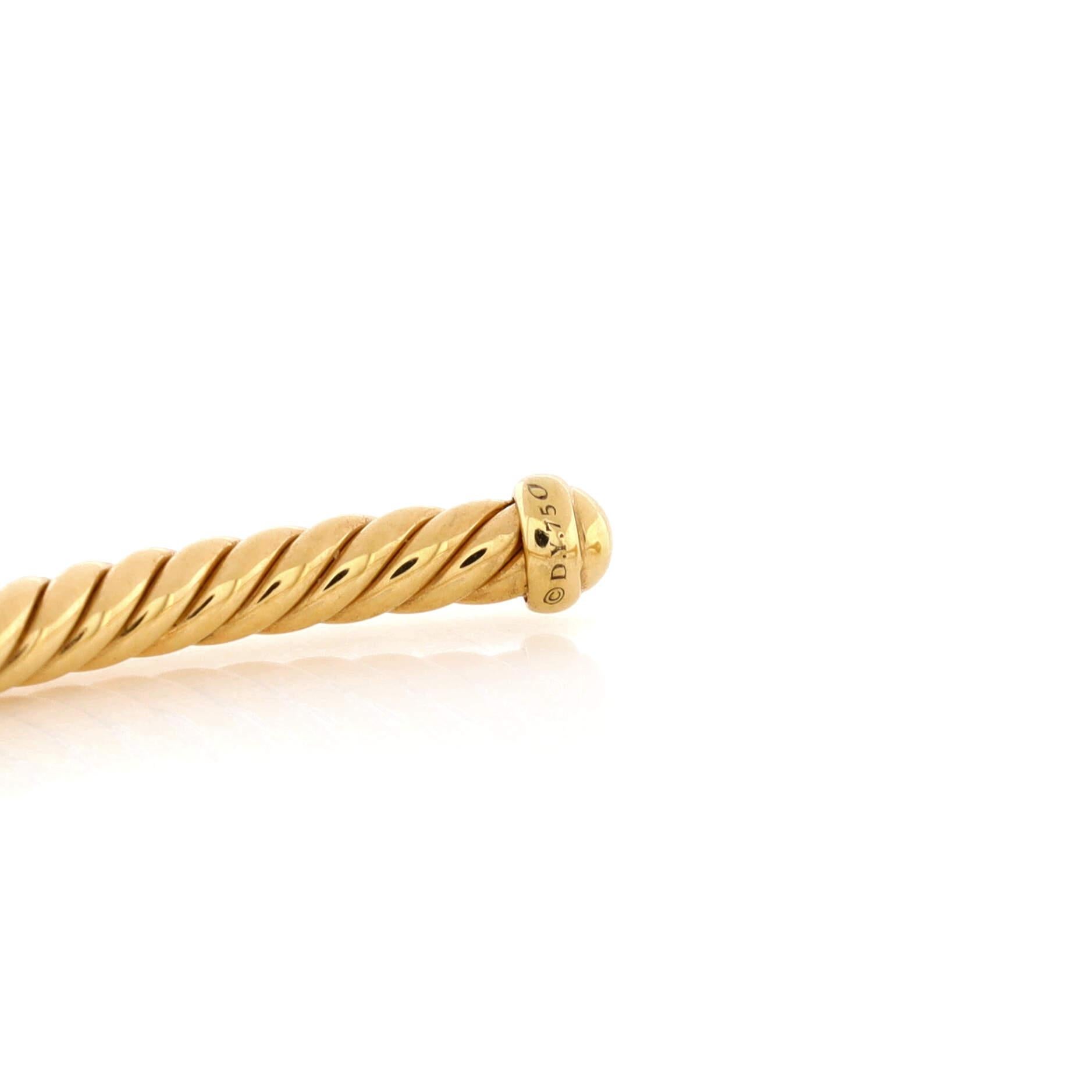 Women's David Yurman Cablespira Station Bracelet 18K Yellow Gold with Diamonds 3mm