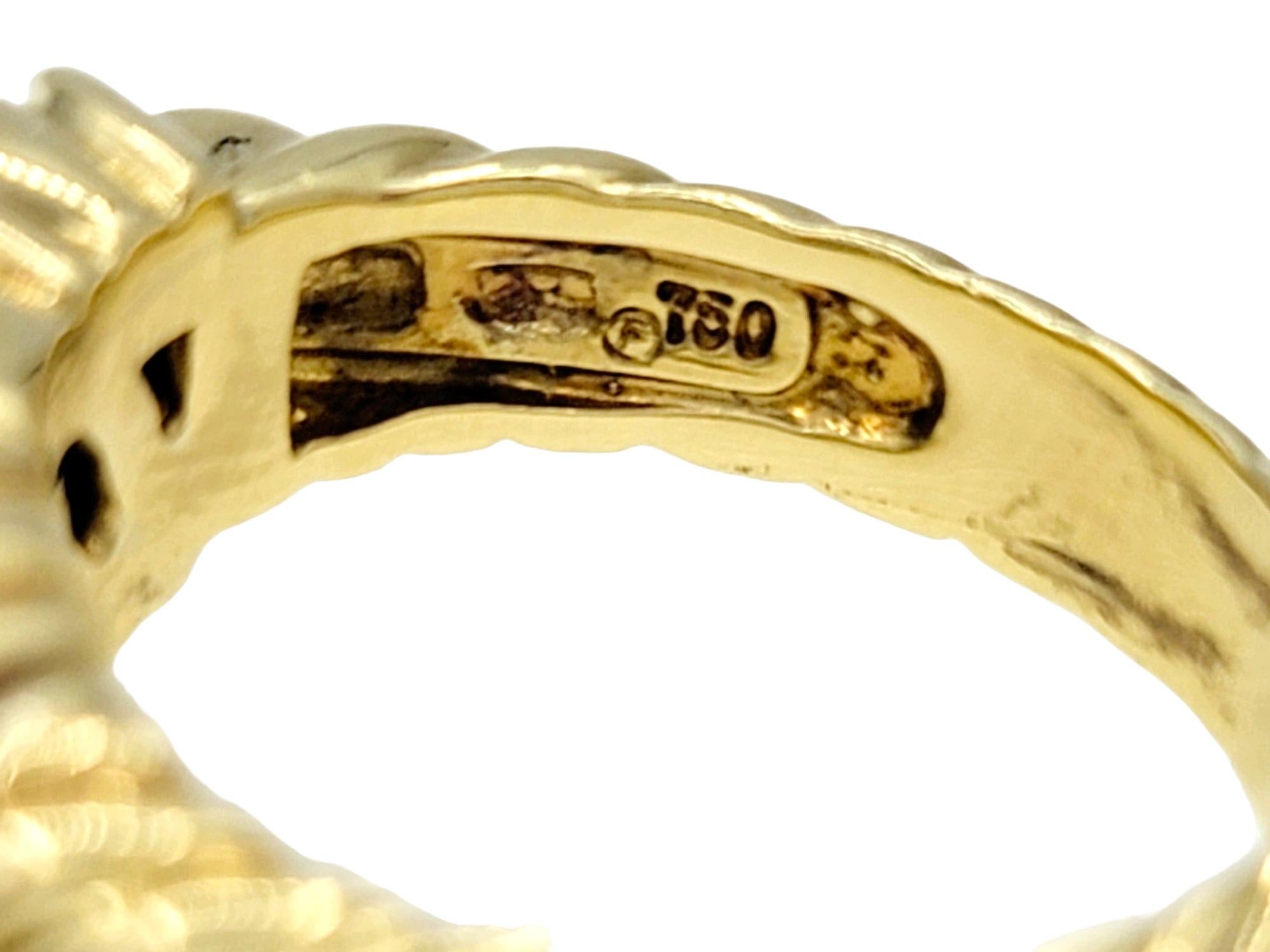 David Yurman Capri Cable Pavé Diamond Cocktail Ring Set in 18 Karat Yellow Gold For Sale 1