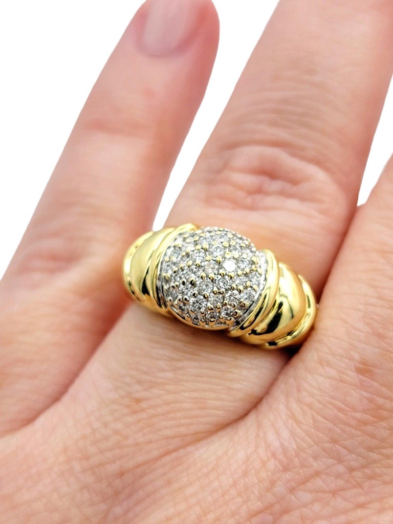 David Yurman Capri Cable Pavé Diamond Cocktail Ring Set in 18