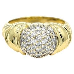 David Yurman Capri Cable Pavé Diamond Cocktail Ring Set in 18 Karat Yellow Gold